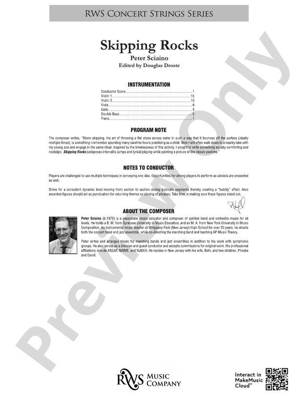 Skipping Rocks - String Orchestra Conductor Score & Parts (Digital Download)