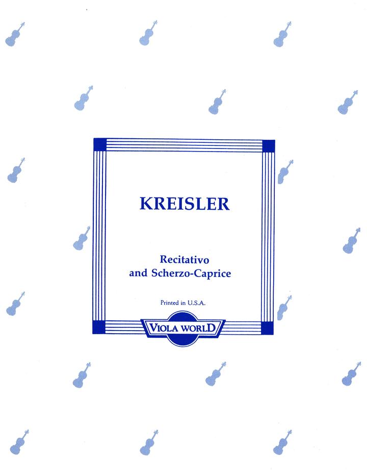 Kreisler - Recitative & Scherzo-Caprice - Viola Solo arranged by Arnold Viola World VWP000065