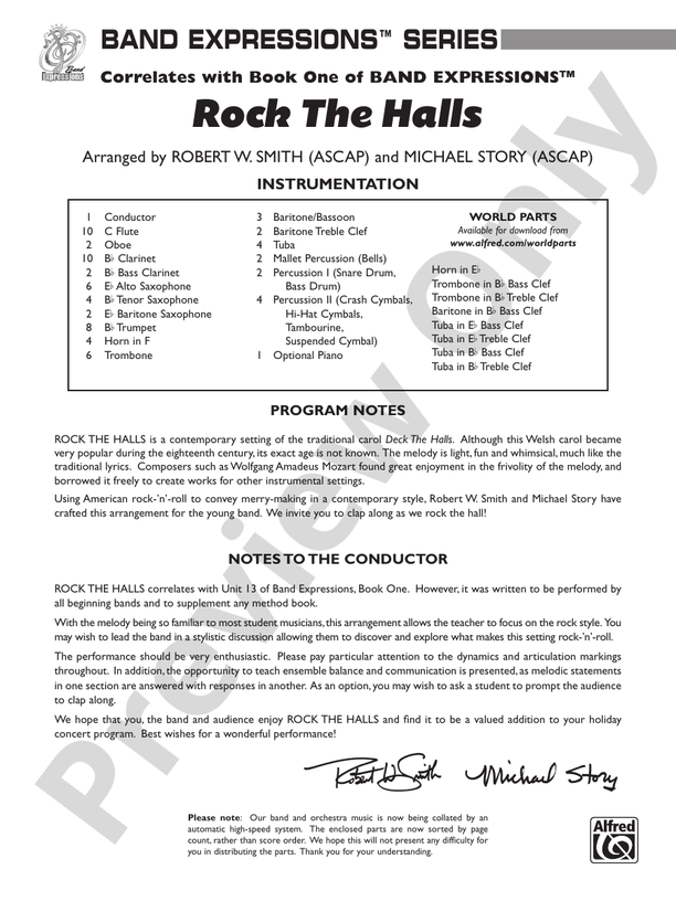 Rock the Halls (Based on "Deck the Halls") - Concert Band Conductor Score & Parts (Digital Download)