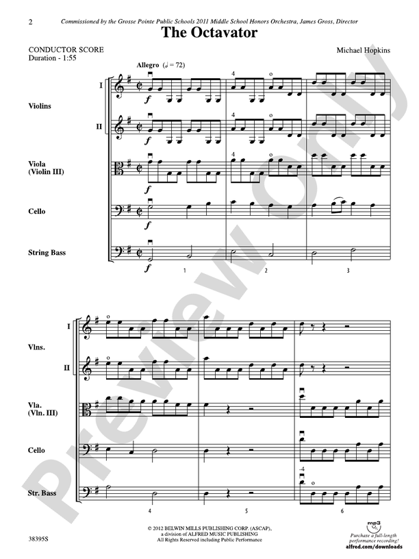 The Octavator – String Orchestra Conductor Score & Parts (Digital Download)