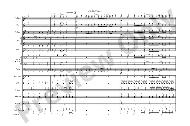 Good 4 U – Marching Band Conductor Score & Parts (Digital Download)