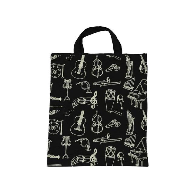 Music or Carry Bag Black with Yellow Instrument Silhouettes