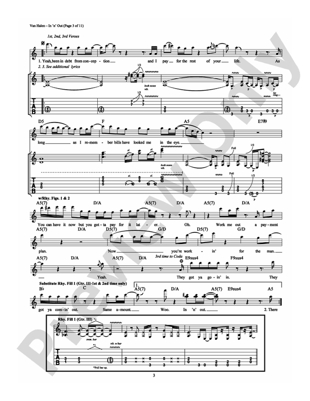In 'n' Out - Guitar TAB (Digital Download)