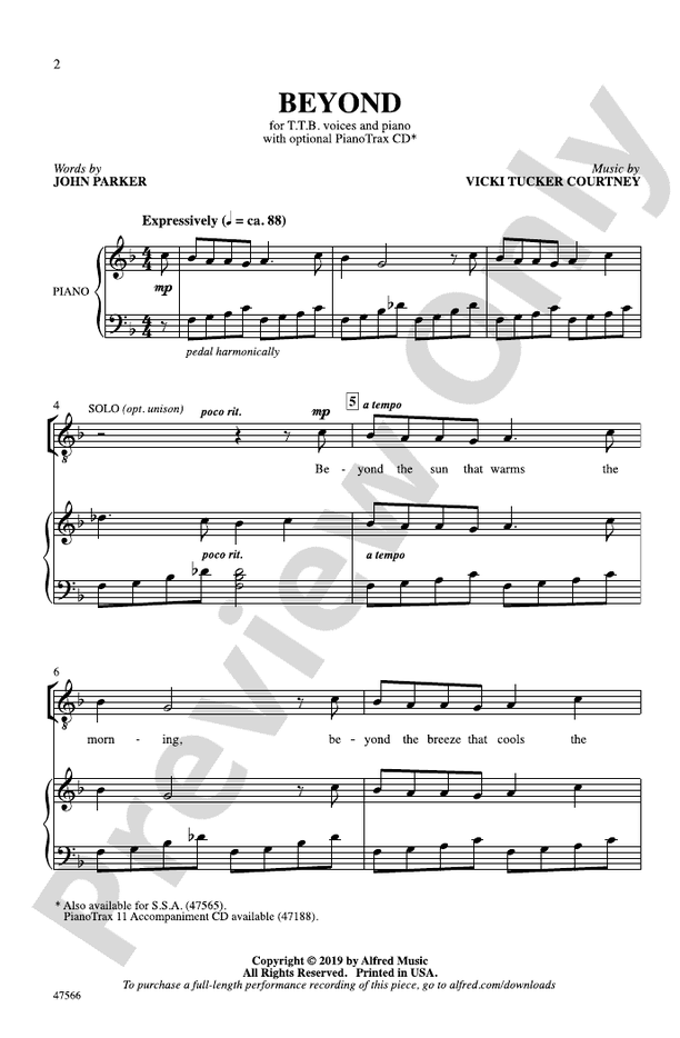 Beyond – TTB Choral Octavo (Digital Download)