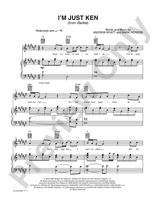 I'm Just Ken (from Barbie) - PVG (Digital Download)