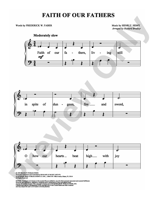 Faith of Our Fathers - Arr. Richard Bradley - Easy Piano (Digital Download)