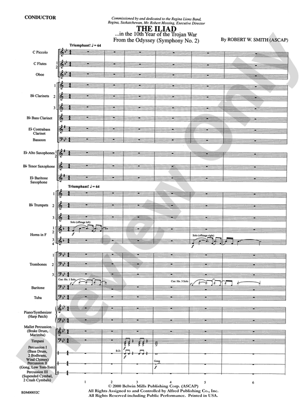 The Iliad (from The Odyssey (Symphony No. 2)) - Concert Band Conductor Score & Parts (Digital Download)