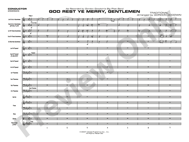 God Rest Ye Merry Gentlemen - Jazz Ensemble Conductor Score & Parts(Digital Download)