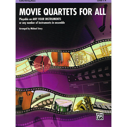 Movie Quartets for All - Cello/Double Bass Quartet arranged by Story Alfred 33547