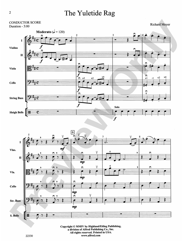 The Yuletide Rag – String Orchestra Conductor Score & Parts (Digital Download)