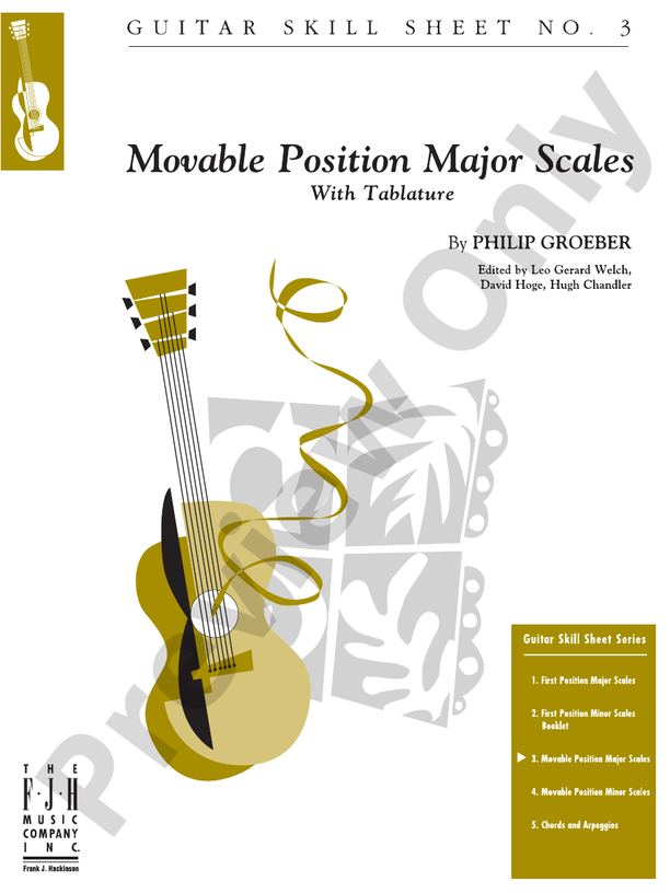 No. 3, Movable Position Major Scales - Easy Guitar (Digital Download)
