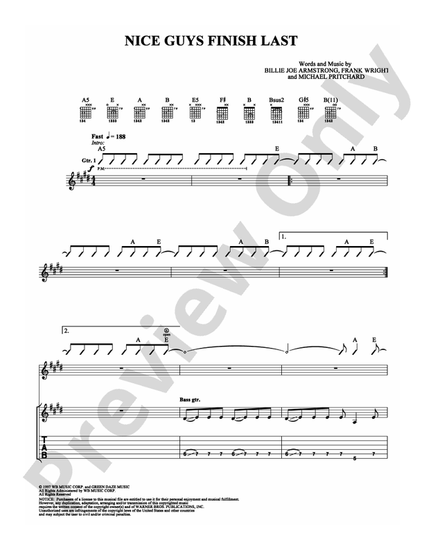 Nice Guys Finish Last - Guitar TAB (Digital Download)