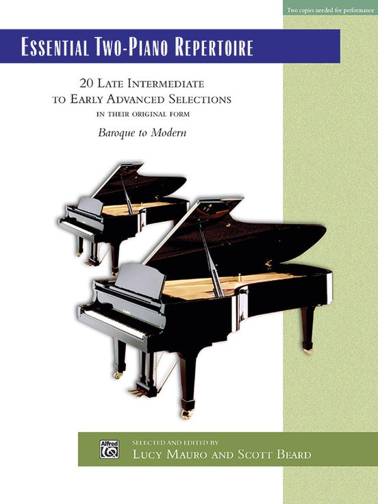 Essential Two-Piano Repertoire - 20 Late Intermediate to Early Advanced Selections in Their Original Form - 2 Pianos, 4 Hands (Digital Download)