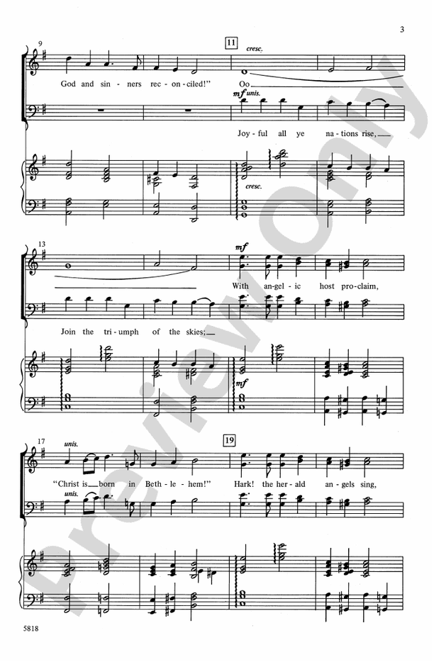 Hark! The Angels Sing on High – SATB Choral Octavo (Digital Download)