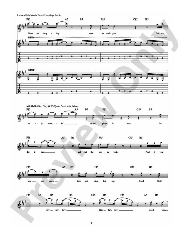 Early Mornin' Stoned Pimp - Guitar TAB (Digital Download)