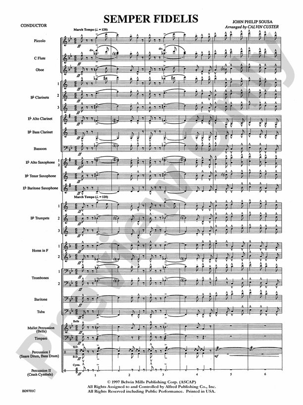 Semper Fidelis - Concert Band Conductor Score & Parts (Digital Download)