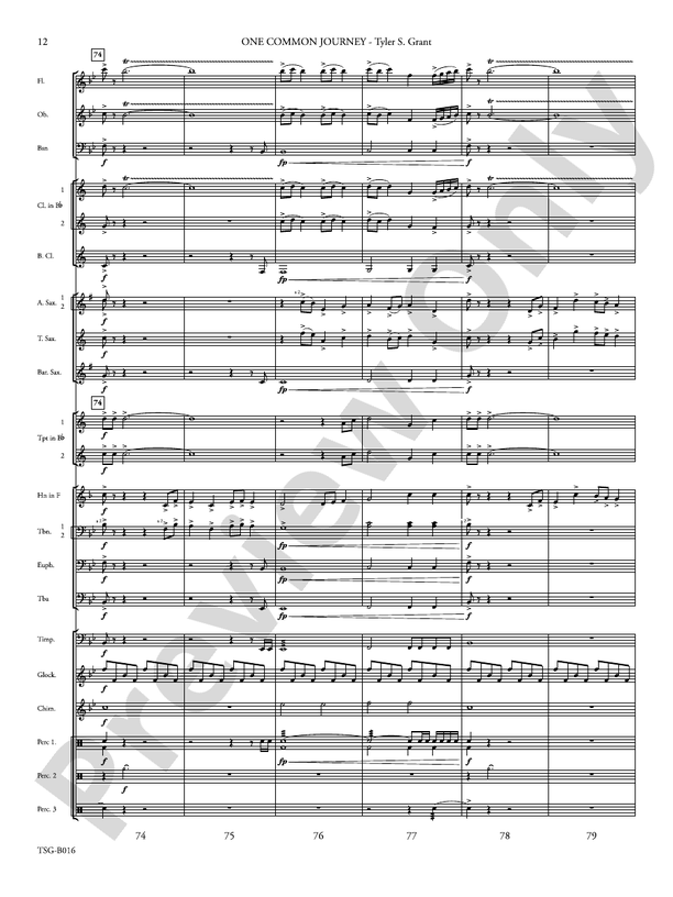 One Common Journey - Concert Band Conductor Score & Parts (Digital Download)
