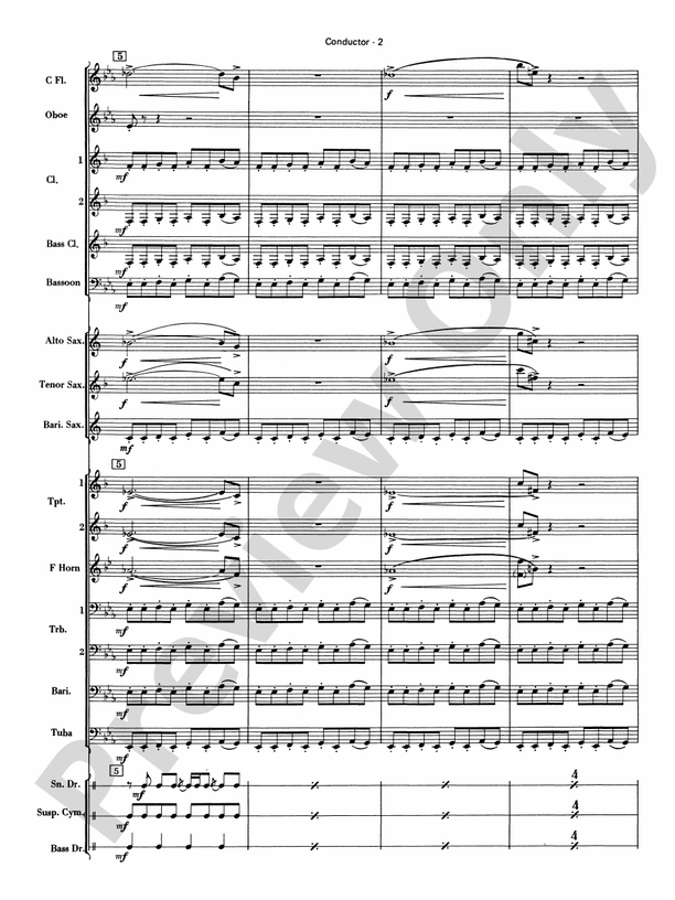 Peter Gunn (Grade 2) - Concert Band Conductor Score & Parts (Digital Download)