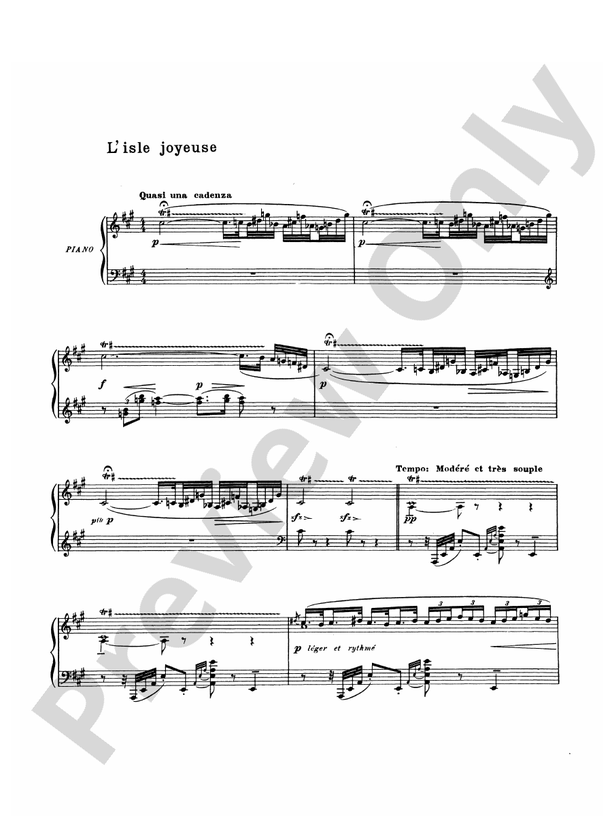 Debussy - L'Isle Joyeuse - Piano Solo (Digital Download)