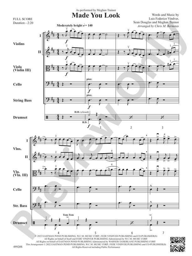 Made You Look - String Orchestra Conductor Score & Parts (Digital Download)