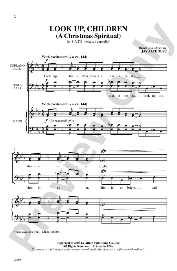 Look Up, Children (A Christmas Spiritual) – SATB, a cappella Choral Octavo (Digital Download)