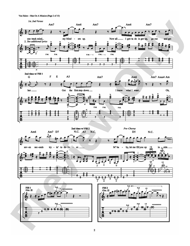 Man On A Mission - Guitar TAB (Digital Download)