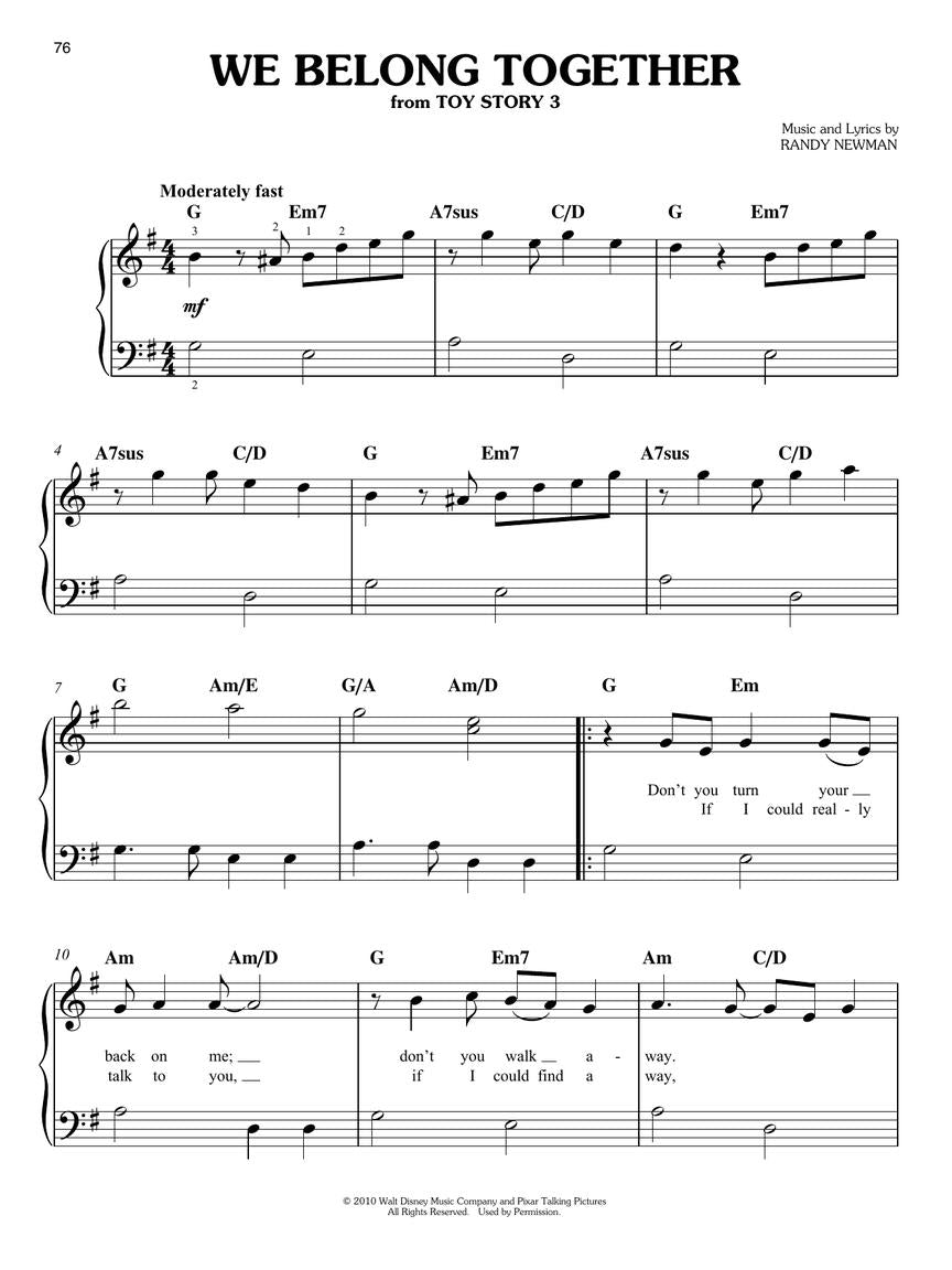 Disney Songs in Easy Keys - Easy Piano - Hal Leonard