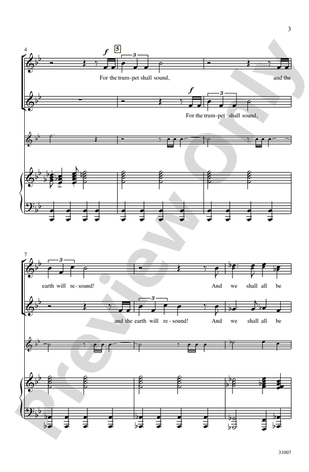For the Trumpet Shall Sound – 2-Part / SSA Choral Octavo (Digital Download)