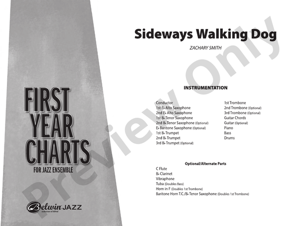 Sideways Walking Dog - Jazz Ensemble Conductor Score & Parts (Digital Download)