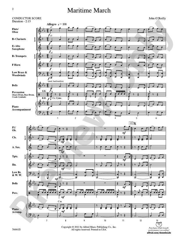 Maritime March - Concert Band Conductor Score & Parts (Digital Download)