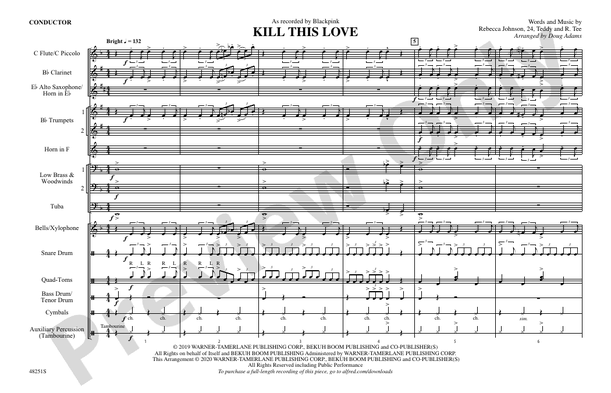 Kill This Love – Marching Band Conductor Score & Parts (Digital Download)