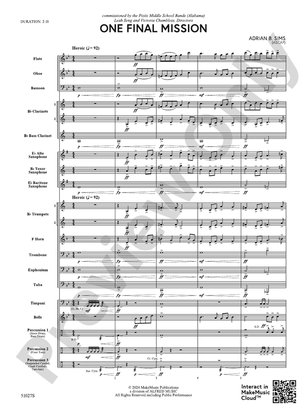 One Final Mission – Concert Band Conductor Score & Parts (Digital Download)