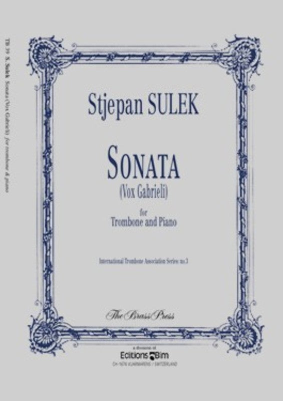 SONATA VOX GABRIELI FOR TROMBONE & PIANO - SULEK - TROMBONE - BRASS PRESS