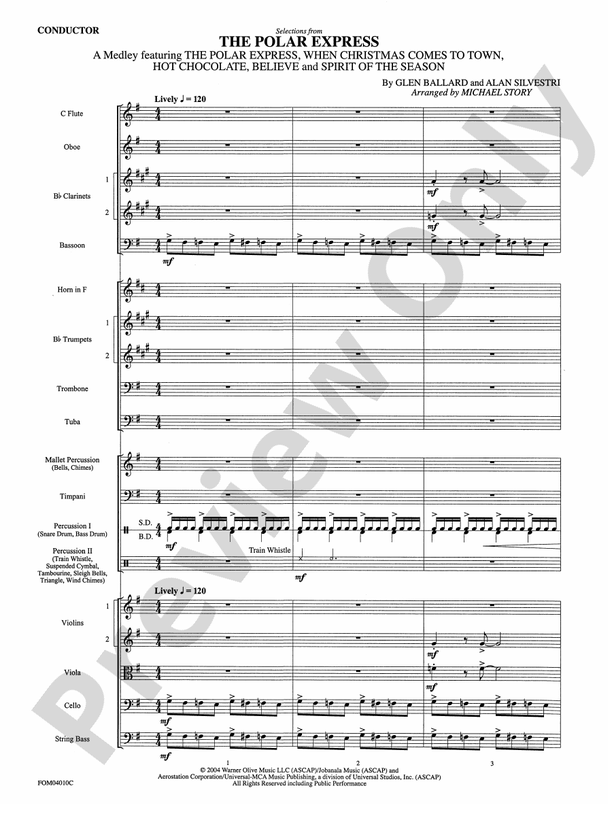The Polar Express, Selections from – Full Orchestra Conductor Score & Parts (Digital Download)
