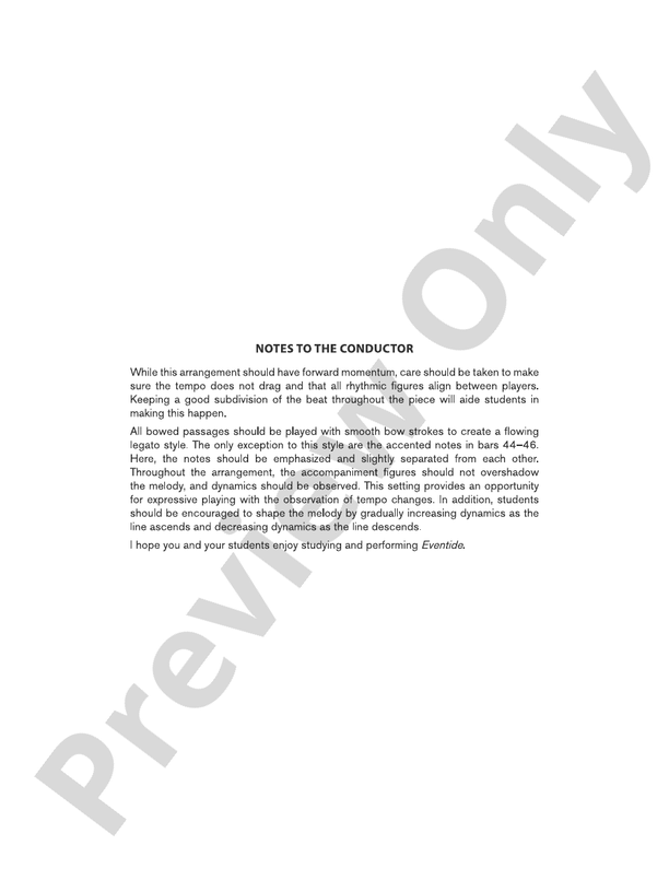 Eventide - String Orchestra Conductor Score & Parts (Digital Download)