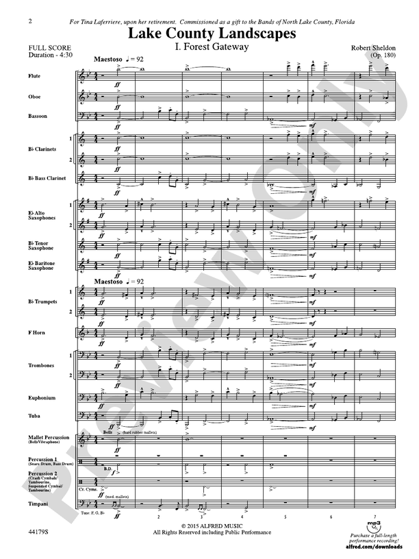Lake County Landscapes - Concert Band Conductor Score & Parts (Digital Download)