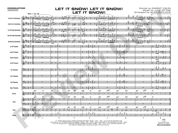 Let It Snow! Let It Snow! Let It Snow! (Grade 3) - Jazz Ensemble Conductor Score & Parts(Digital Download)