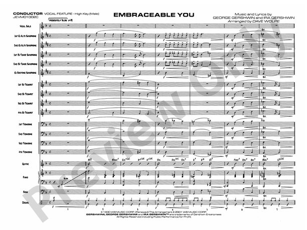 Embraceable You - Jazz Ensemble Conductor Score & Parts(Digital Download)