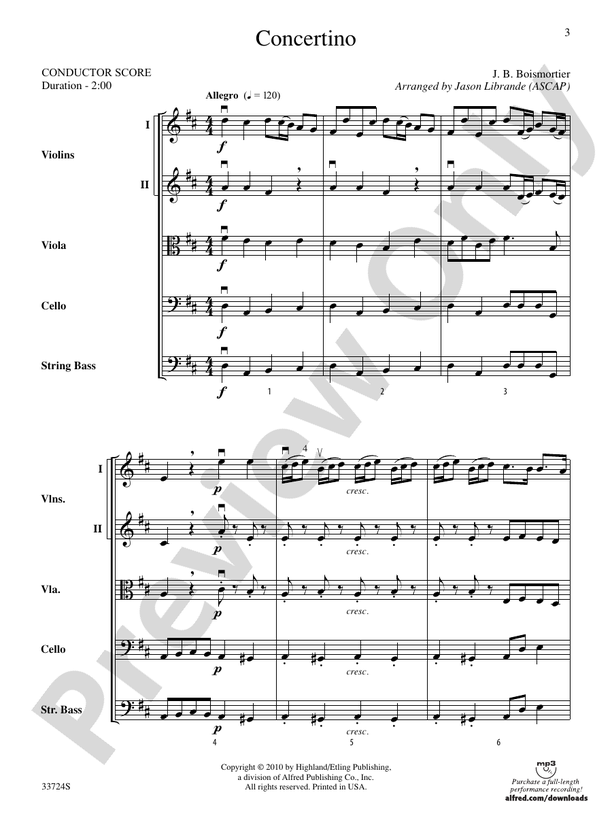 Concertino – String Orchestra Conductor Score & Parts (Digital Download)