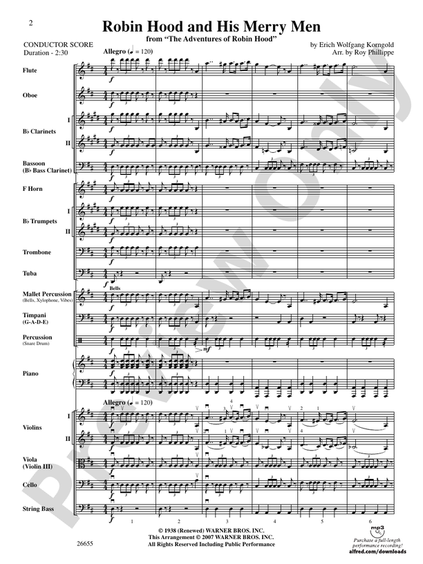 Robin Hood and His Merry Men - Full Orchestra Conductor Score & Parts (Digital Download)