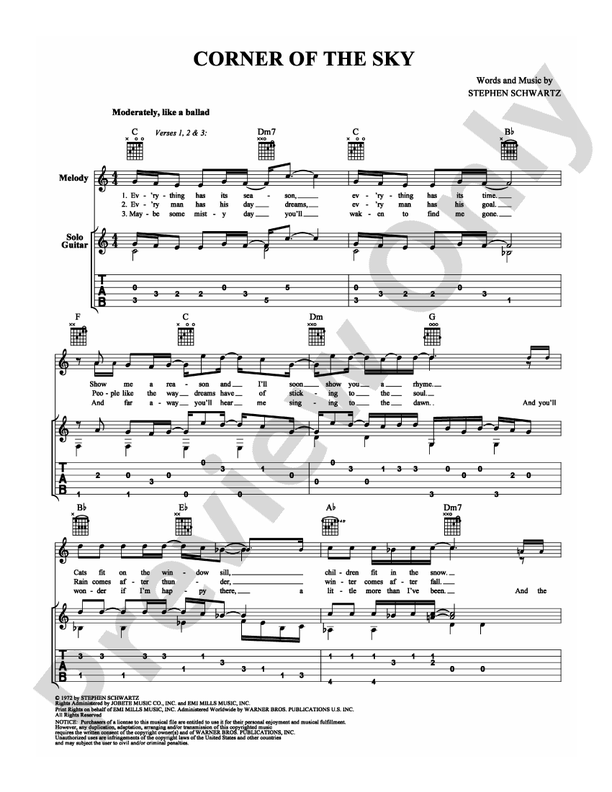 Corner Of The Sky - Guitar TAB (Digital Download)