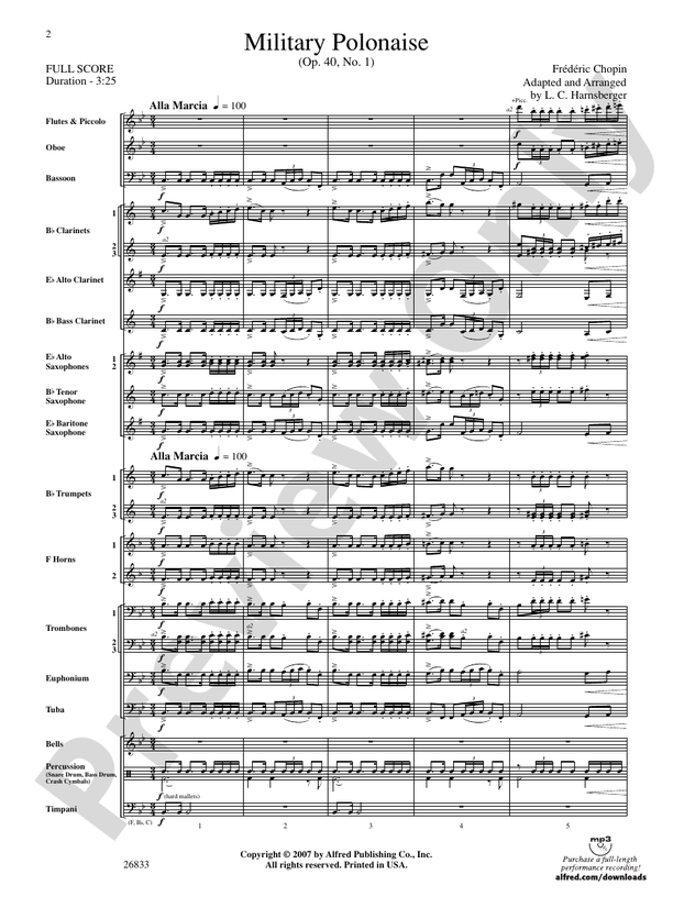 Military Polonaise - Concert Band Conductor Score & Parts (Digital Download)