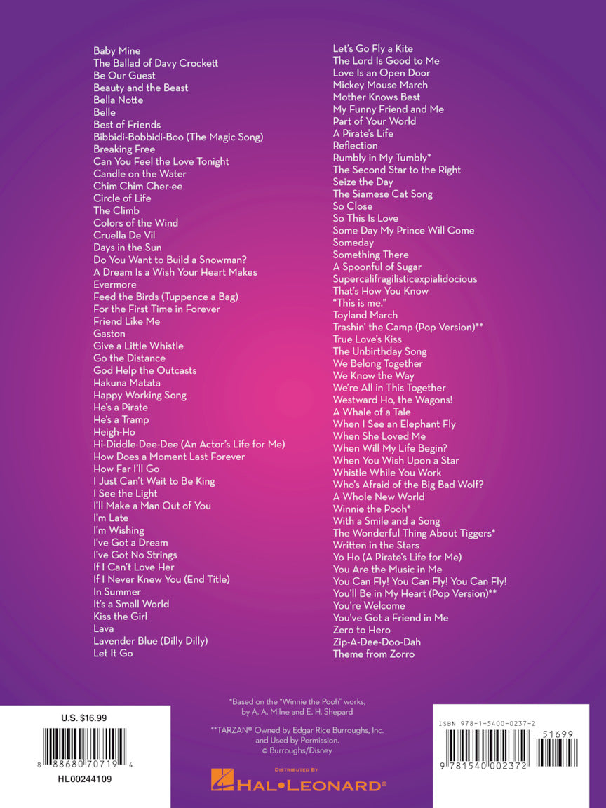 101 Disney Songs - Trumpet Solo - Hal Leonard 244109