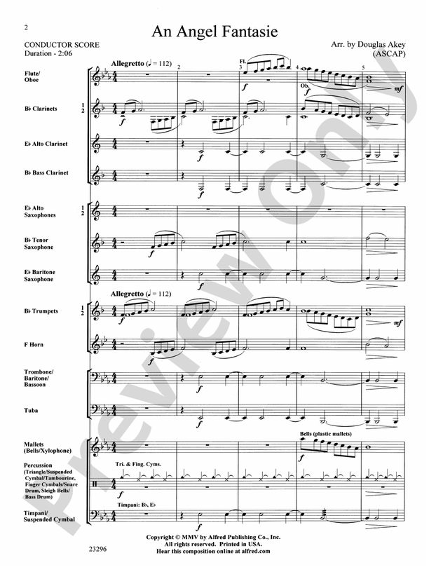 An Angel Fantasie - Concert Band Conductor Score & Parts (Digital Download)