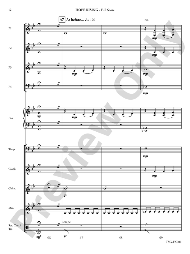 Hope Rising (Flexible Arrangement) - Concert Band Conductor Score & Parts (Digital Download)
