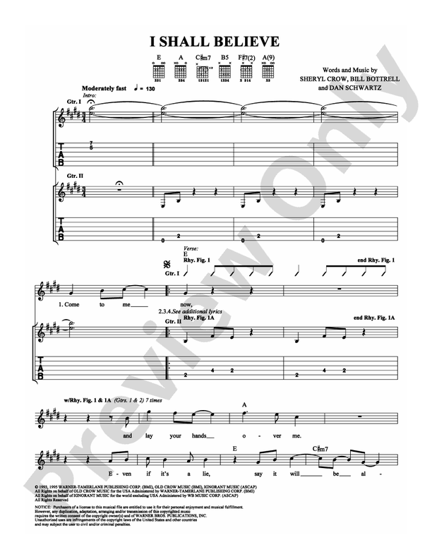 I Shall Believe - Guitar TAB (Digital Download)