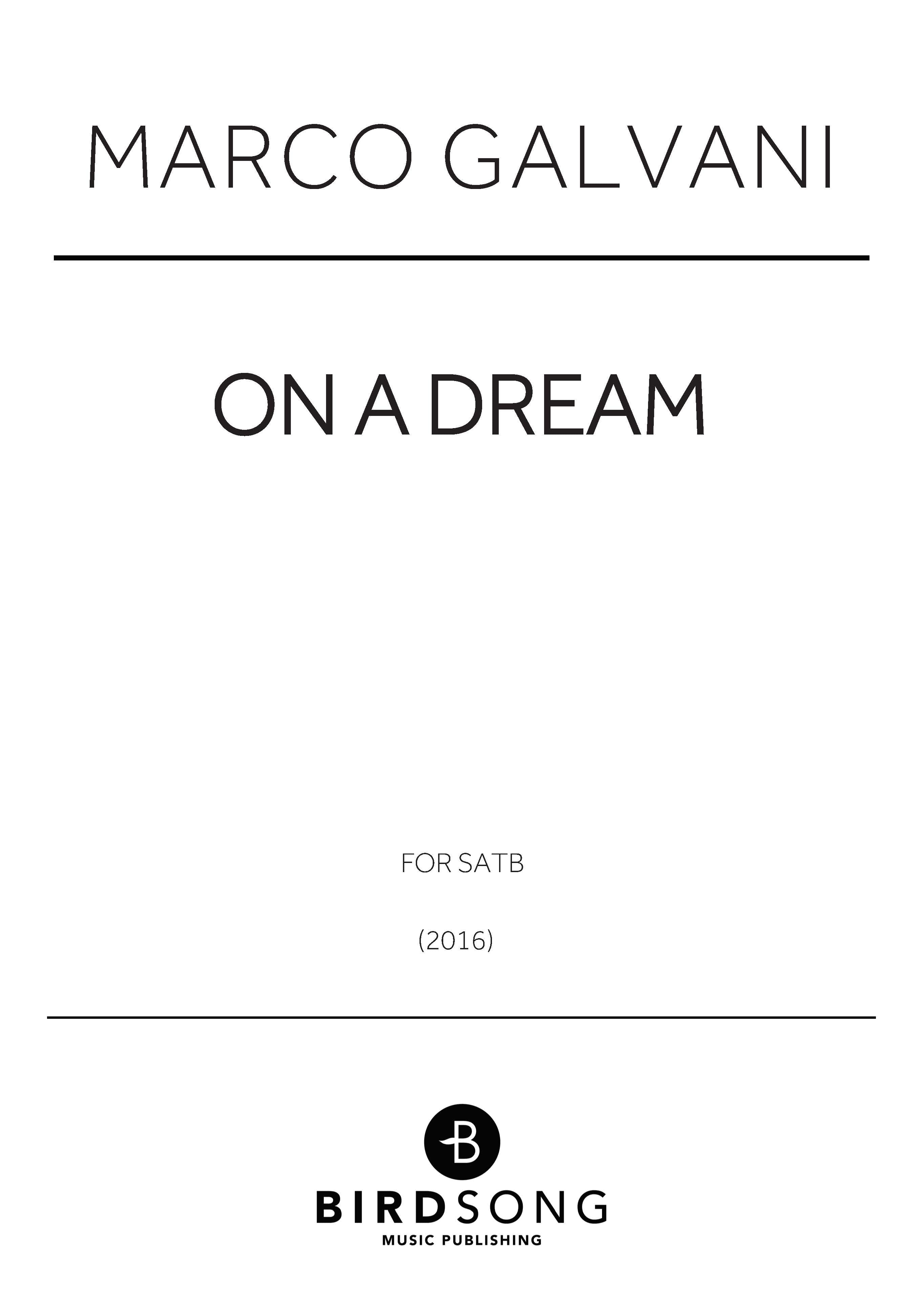 On a Dream - SATB Chorus (Digital Download)