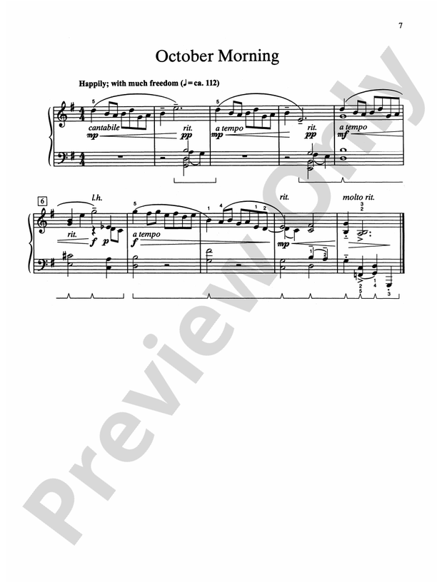 October Morning - Piano Solo (Digital Download)