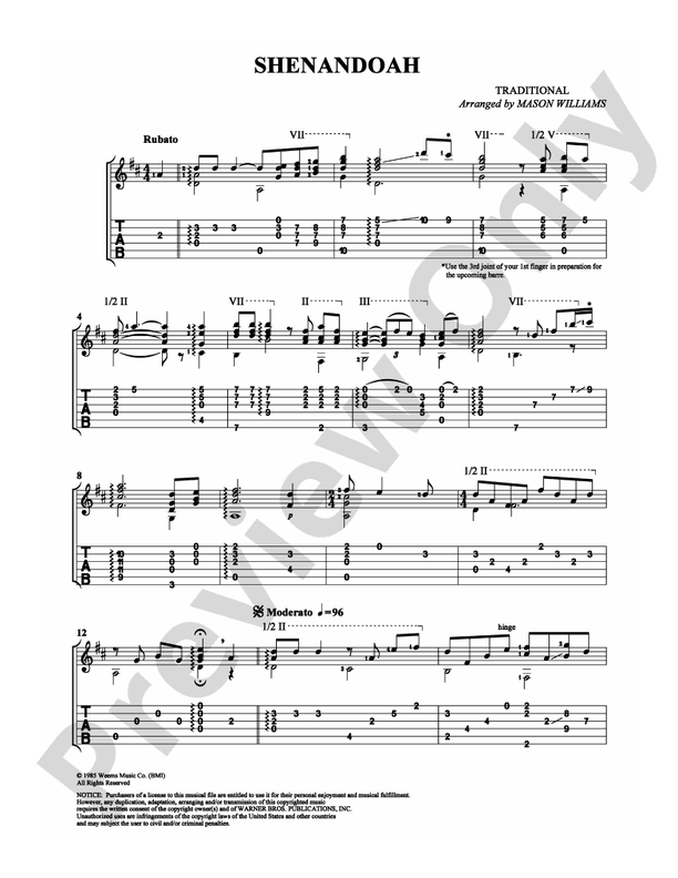 Shenandoah - Guitar TAB (Digital Download)