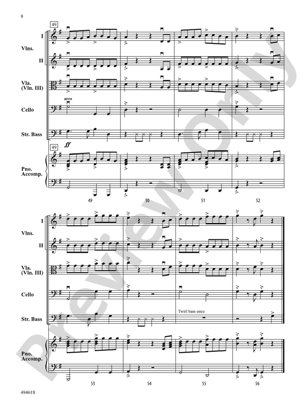 Dance of the Bowless Basses - String Orchestra Conductor Score & Parts (Digital Download)